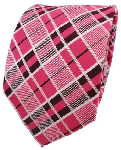 ohne Markenname Designer cravate rouge fraise rouge rosé bordeaux blanc à carreaux - Tie