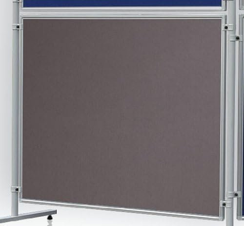 FRANKEN Stellwandtafel ECO, Trennwand aus Filz, pinnbar, beidseitig verwendbar, mit Aluminiumrahmen, Notiztafel zur Kombination mit Säulen, 120 x 120 cm, Filz grau, EL-UTF12 12