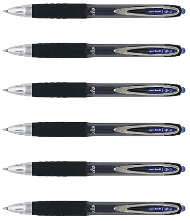 uni-ball, feine 0,7-mm-Spitze, Gel-Tintenroller blau