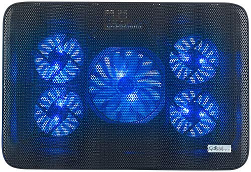 Callstel Laptop Lüfter: Notebook-Kühler bis 43,2 cm (17), 5 Ventilatoren, 1.800 U/min, 2X USB (Notebook Cooler, Cooler Pad, Notebookständer)