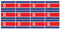 Mini Aufkleber Set - Pack glatt - 50x31mm - selbstklebender Sticker - Nordkorea - Flagge - Banner - Standarte fürs Auto, Büro, zu Hause und die Schule - 12 Stück