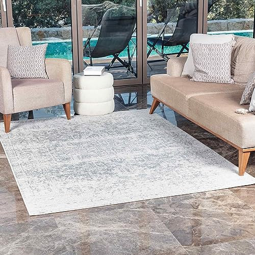 Livabliss Syracusa Vintage Teppich groß - Orientalischer Teppich Wohnzimmer 120x170 cm, Esszimmer, Schlafzimmer - Boho Teppich, Kurzflor Teppich für einfache Pflege - Muster Teppich in Grau und Beige