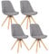 WOLTU Esszimmerstühle 4er Set, Küchenstuhl, Skandinavisch Design, schminktisch Stuhl, Loungesessel, Polsterstuhl, Retro Design Gepolsterter Stuhl, Sitzfläche aus Leinen, Grau, BH54gr-4