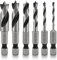 NEIKO 11401A 6 Piece Brad Point Drill Bit Set, Stubby Drill Bit Set for Wood, 1/4 Quick Change Hex Shank, HSS 4241 High Speed Steel for Quick Change Chucks and Drives, Drill Bit Holder Included