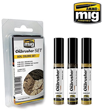 AMMO MIG-7511 Lot de brosses à Huile pour Sol Multicolore