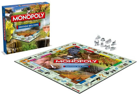 Winning Moves - MONOPOLY - Weinausgabe - Brettspiel - Französische Version - 2-6 Spieler - Ab 18 Jahren