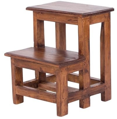 DESIGN DELIGHTS TRITTLEITER Step | 46x37x37 cm (HxBxT), Altholz, zweistufig | Trittleiter, Haushaltstritt | Farbe: 02 Hellbraun