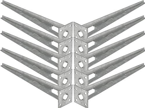 10 Stk. Bodenhülse Einschlaghülse Pfostenträger Ø 34 mm für Maschendrahtzaun, Metallzaun Streb Halter