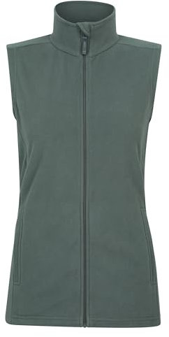 Mountain Warehouse Camber Womens Gilet - Lightweight Sleeveless Jacket, Microfleece Bodywarmer, Breathable Vest, Zipped Side Pockets - For Spring Summer, Camping, Hiking Khaki Women's Size 16