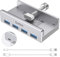 ORICO Alimentado Hub USB Adaptador USB 3.0 Tipo C con 4 Puertos USB 3.0 Hub USB de Aluminio, transmisión rápida de Cable de Datos Tipo C a Tipo A, diseño de Accesorios de Escritorio