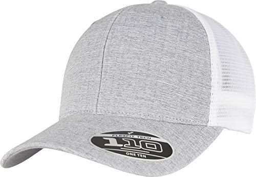 Flexfit Unisex 110MT-110 Mesh 2-Tone Cap Baseballkappe, Melange Silver/White, one Size