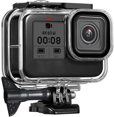 FitStill Custodia impermeabile 60M/196FT per Go Pro Hero 8 Black, custodia protettiva subacquea con accessori per fotocamera Go Pro Hero 8 Action camera