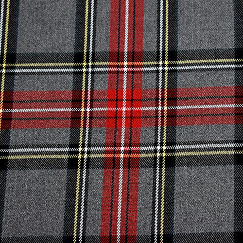 MAGAM-Stoffe Glen Schottenkaro Stoff Oeko-Tex Meterware 50cm (02. Grau)