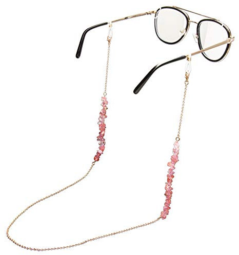 Alpenflüstern Brillenkette Steine - Sonnenbrillenkette, Maskenkette, Kette für Sonnenbrille (rosa-rosé) DHK288