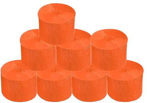 8 Rollen Orange Krepppapier Luftschlangen Hochzeit Geburtstag Babyparty Party Dekoration Regenbogen DIY Supplies Wohnzimmer Schlafzimmer Dekor