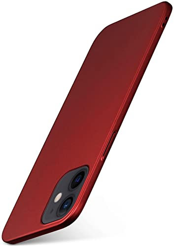 moex Alpha Case für Apple iPhone 12 Mini Hülle Ultra Dünn, Schutzhülle mit erhöhtem Kameraschutz, Slim Cover Hardcase Backcover, Dünnste Handyhülle Minimalistisch, Matt Rot