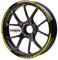 Adesivi Cerchioni Moto Auto Bici e MTB Giallo Set Completo per 2 Ruote Strisce Cerchi Disponibile in Vari Colori da 15 Fino a 19 Pollici o da 38 Fino a 48 cm (Giallo Oro Rifrangente)