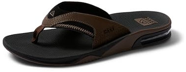 Reef Herren Fanning Flipflop, Black and Tan, 45 EU