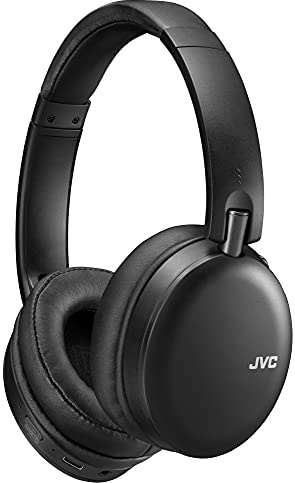 JVC Noise Cancelling Wireless Headphones, Bluetooth 5.0, 42 Hour Rechargeable Battery, Voice Assistant Compatible, Two-Way Foldable Design - HAS91NB (Black)