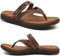 COFACE Infradito Donna Moda Ortopediche Estive Comode Pelle Cuoio Supporto Arco Plantare Flip Flop Doccia Spiaggia Piscina Aperte Mare Leggere Eleganti Ciabatte Antiscivolo Gomma Suole Marrone 42