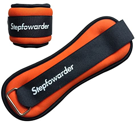 Stepfowarder 2er Set Gewichtsmanschetten 0.3-1.0kg, Gewichtsmanschette Fuß Gewichte für Beine und Arme, 3 Farbvarianten, Laufgewichte für Hand- und Fußgelenke (2 * 0.3KG - Orange)
