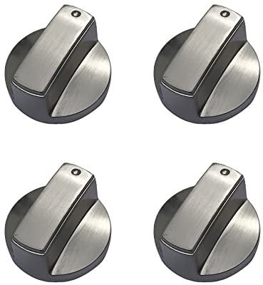 YANWANDEFA 4 Pomos Universales de Cocina de Gas de 6 mm, Color Plateado, para Estufa, Horno e Interruptor