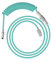 HyperX Coiled Cable - Cable en espiral para teclados, PET y nailon tejido, 1.37 metros, PC, conexión USB-C a USB-A, personalización y orden, Verde-Blanco