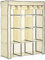 HOMCOM Armario de Tela Plegable Armario de Ropa Organizador Ropero Portátil con Estantes y Barra para Colgar para Dormitorio Vestidor 125x43x162,5 cm Crema
