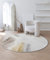 the carpet Mila Moderner Dicher Kurzflor Teppich, Wohnzimmer, Schlafzimmer, Eleganter Glanz, Glanzfaser, Hoch-Tief Effekt, Feder, Creme, 200 cm Rund