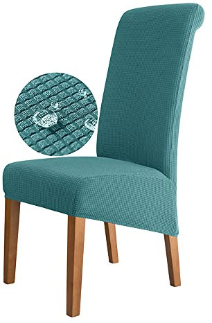 Odot Wasserdicht XL Stuhlhussen Esstisch, Stretch Stuhlhussen Hussen Abnehmbarer Waschbarer Stuhlbezug Sesselbezug für Hotel,Bankett,Restaurant,Haus (4er Set,türkis)