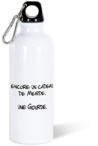 Luigi Collection Gourde 500ml Bouteille d’Eau Aluminium Réutilisable Ecologique avec Bouchon Vissé et Mousqueton. Idée Cadeau Original Humour Homme Femme Ami Sport Voyage Gym Bureau Anniversaire Noël