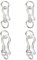 BENECREAT 4 Sets 925 Sterling Silver S-shaped Hook Clasp 2 Silver Jewelry Clasps 16.5/20mm S-shaped Hook and Eye Clasp Connector with Jump Ring for Jewelry Making Accessories