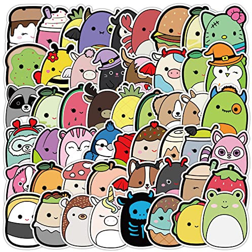 50Pcs Niedliche Kawaii Aufkleber, Cartoon Fat Animals Aufkleber Packs für Autos, Snowboards, Wasserflaschen, Laptops