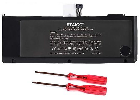 STAIGO A1382 A1286 Laptop-Ersatzakku für MacBook Pro Pro 8,2 9,1 15 Zoll (Anfang Ende 2011 Mitte 2012) [Li-Polymer 10,95 V 7200 mAh 78,84 Wh]