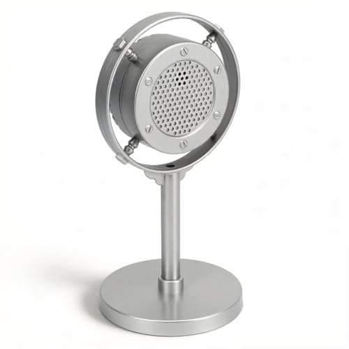 Yctze Microfono retrò Vintage Prop Modello Finto Plastica C Microfoni Esterni Ic Microfono Prop Retro Microfono Prop Microfono retrò in Plastica Re (Argento)