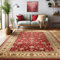 SIMPEX Orientalischer Teppich Wohnzimmer, Schlafzimmer, Esszimmer, Läufer, Flur Boho Teppich Kurzflor Weich 12 mm Carpet Orient, Rot, 80 x 150 cm