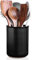 LoeJan 3 Compartment Utensil Holder, Extra Large Crock, Stable Ceramic Organizer, Cooking Tool Set for Kitchen Counter Farmhouse Decor (G-6.7 Black)