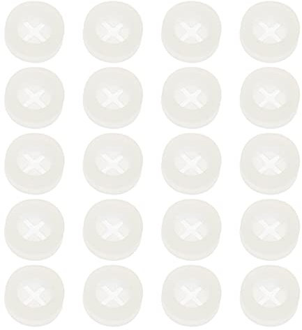 Cabilock Mason Jar Lid Straw Holes Wooden Lid Straw Plugs Straw Fixing Plugs Airlock Grommet Fermenter Lid, Inner Diameter 10MM 20PCS (Opened)
