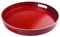 UOEKCS Rotes dekoratives Tablett, Serviertablett mit Griffen, rundes dekoratives Tablett für Couchtisch, 33 cm Kunststofftablett für Ottomane, Wohnzimmer, Badezimmer, Wohnkultur
