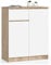 AKORD Commode K80 2D1SZ avec 2 Portes et 1 tiroir | Commode Classique pour La Chambre, Salon | Meuble de Rangement | L80 x H99 x P40 cm | Poids 34 kg | Chêne Sonoma & Façade Blanc