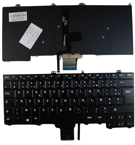 Power4Laptops Francese Nero Tastiera Sostitutiva per Portatili Compatibile con dell Latitude 12 E7240