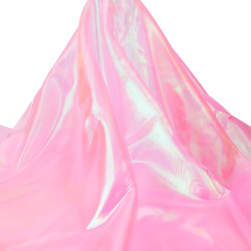 AHANDMAKER Tissu en organza irisé transparent irisé de 140 cm de large, 9 m de long, prédécoupé et soyeux pour fond de photographie, robe de mariée, mode, artisanat, fournitures de bricolage – Rose