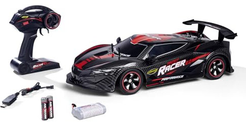 Carson 500404251 1:10 Night Racer 2.0 2.4G 100% RTR rot - Ferngesteuertes Auto, inkl. Batterien und Fernsteuerung, Onraod