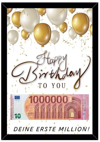 Personalisiertes Geldgeschenke Geburtstag, Geschenk Deine Erste Million, Lustige Geldgeschenke Verpackung, Witzige & Kreative Geschenkideen, Bilderrahmen für Geldgeschenke, Happy Birthday Gift