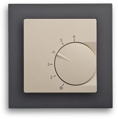 Raumtemperaturregler System Eberle unter Putz perlweiß mit Abdeckrahmen Serie Gira (E2 anthrazit)