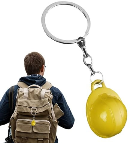 Schlüsselanhänger mit Bauhut, Mini-Helme, Mini-Schlüsselanhänger, Miniatur-Bauhelme, kleiner Sicherheitshut, Schlüsselanhänger für Geburtstagsparty, Geschenke, Preise, gelb, Refer to description