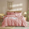 Luofanfei Housse de Couette Gaze de Coton 220x240 Rose 2 Personnes Mousseline Adulte Unie Parure de Lit Moderne Douceur Parure Housse Couette avec Fermeture Éclair avec Taies d'oreiller 65x65