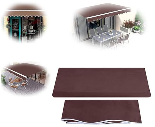 REDEXI Tessuto di Ricambio per Tenda da Sole Marrone, Tela di Ricambio per Tenda da Sole Anti-UV & Impermeabile, Tessuto per Tende da Sole Terrazza Retrattile per Cortili Giardino((8.2x6.5ft) 2.5x2m)