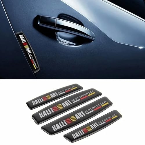 4 PCS Auto Emblem für Mitsubishi RALLIART ASX Lancer Pajero Outlander L200 EVO Eclipse, Auto Body Front Motorhaube Heckkoffer Abzeichen Emblem Buchstaben Abziehbilder Aufkleber,Auto Zubehör