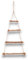 Albero di Natale in legno fatto a mano, altezza 90 cm, artigianale, da appendere, decorativo, Scaletta natalizia con pannelli in legno collegati con corda iuta spessa 6 mm 40x90cm Shabby Chic